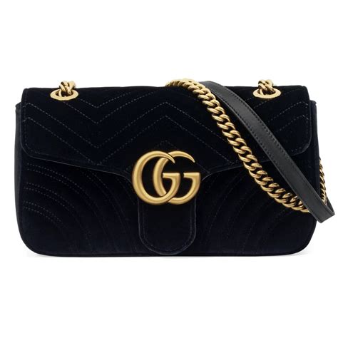 black velvet gucci bag|black Gucci marmont bag.